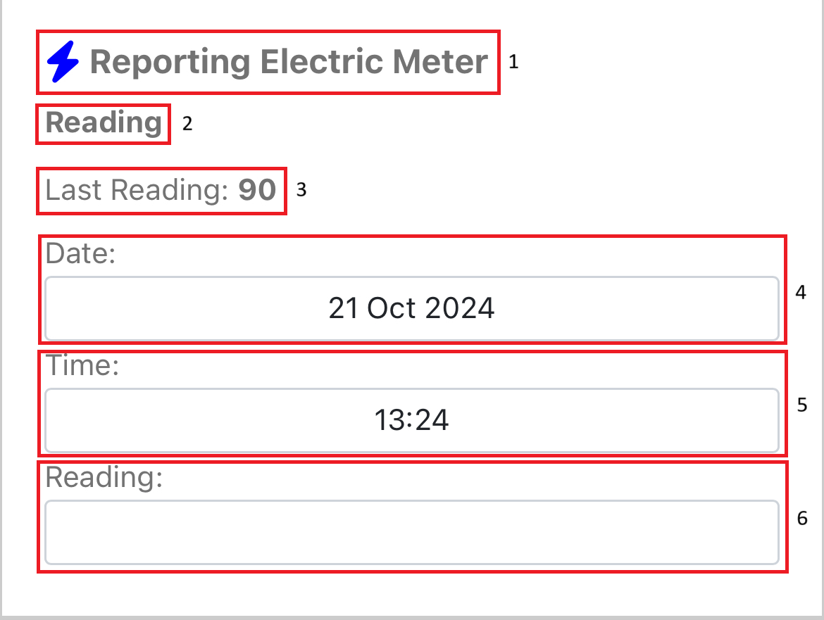 Individual point card annotated with numbers