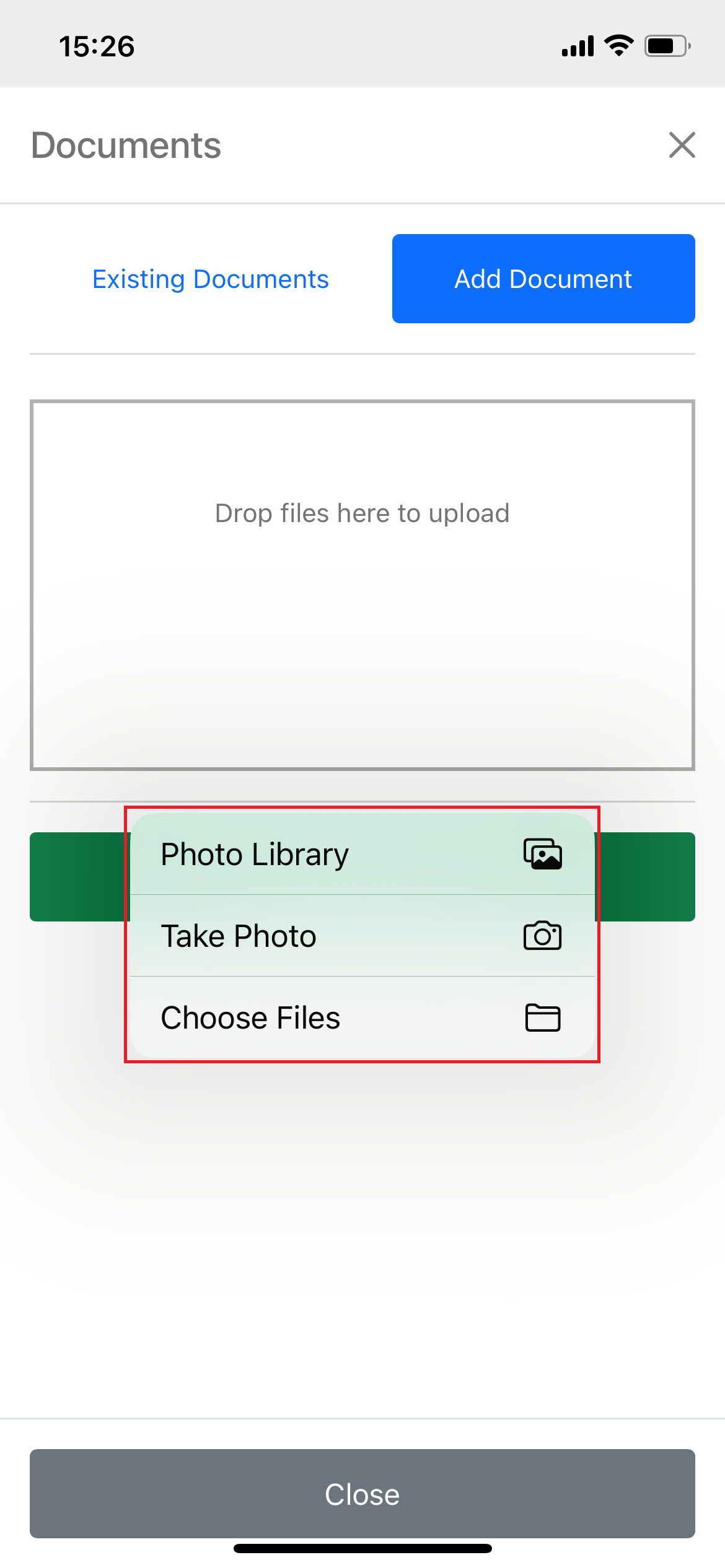 Uploading Documents on Mobile