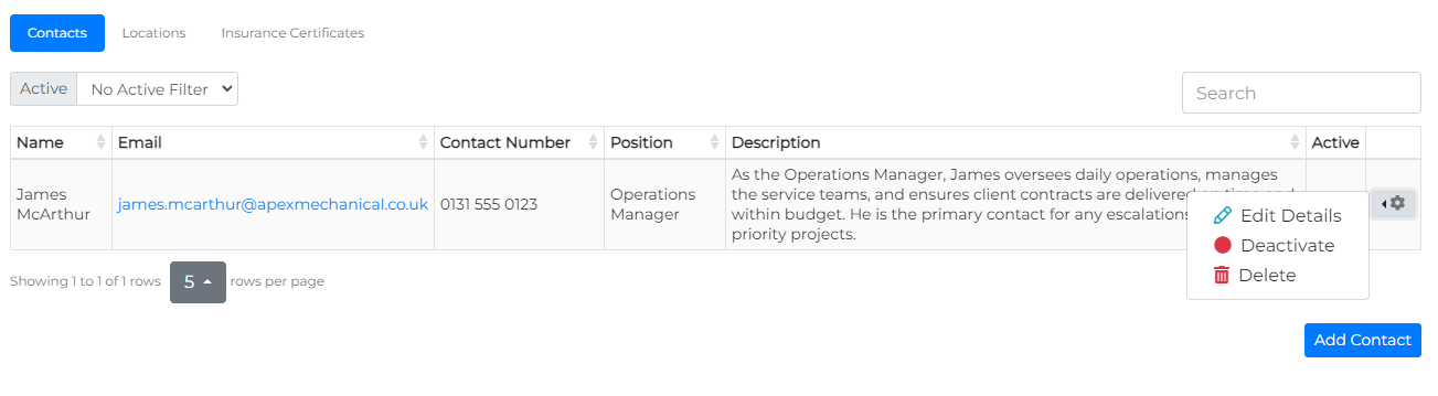 CMMS Settings Menu showing Skillsets option