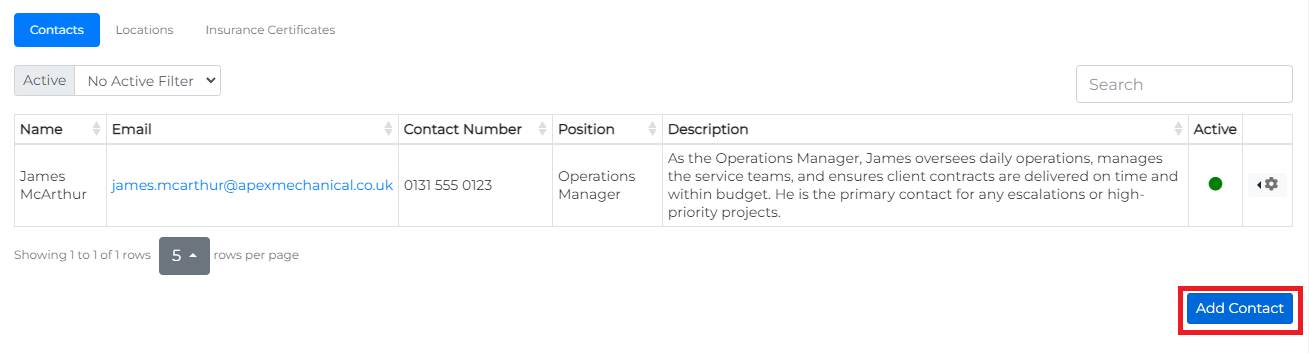 CMMS Settings Menu showing Skillsets option