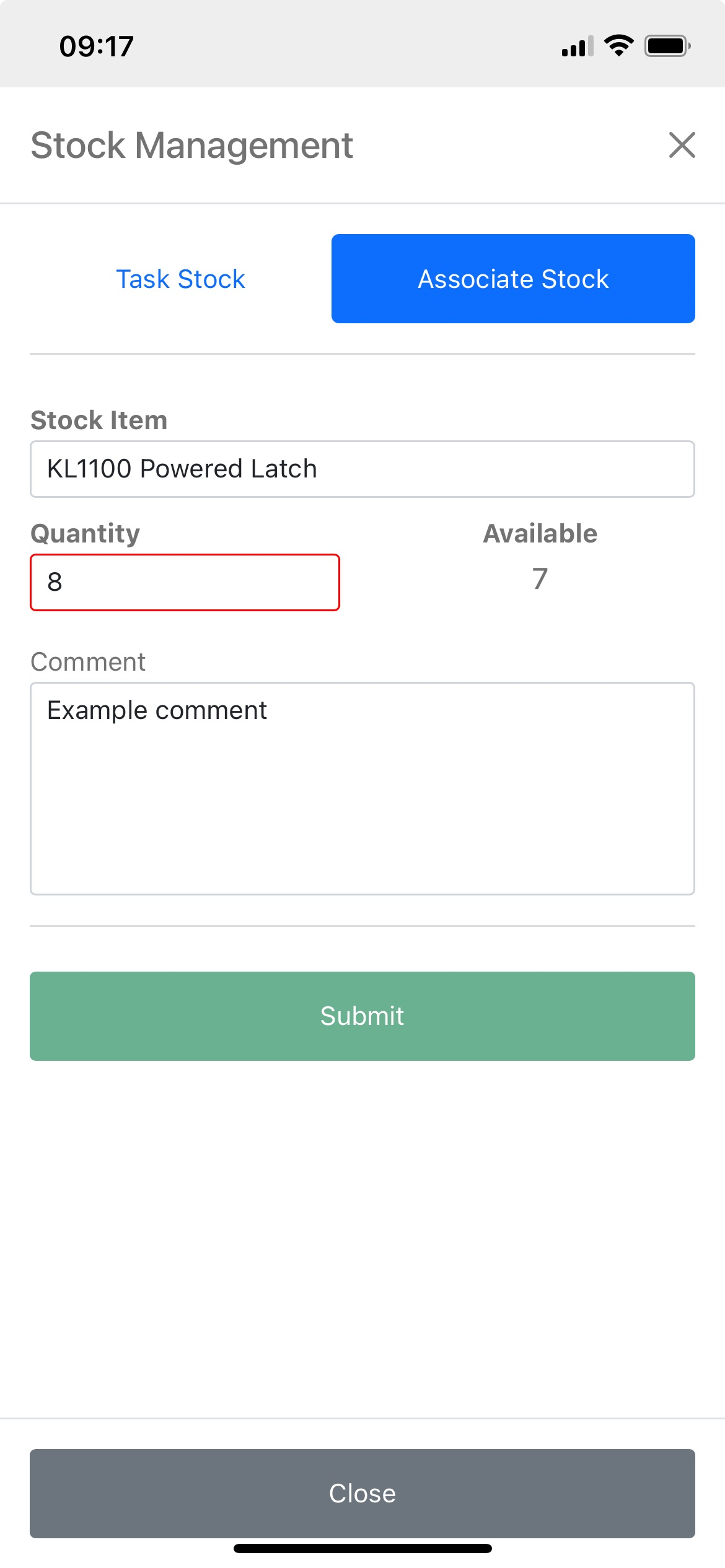 Exceeding availible stock