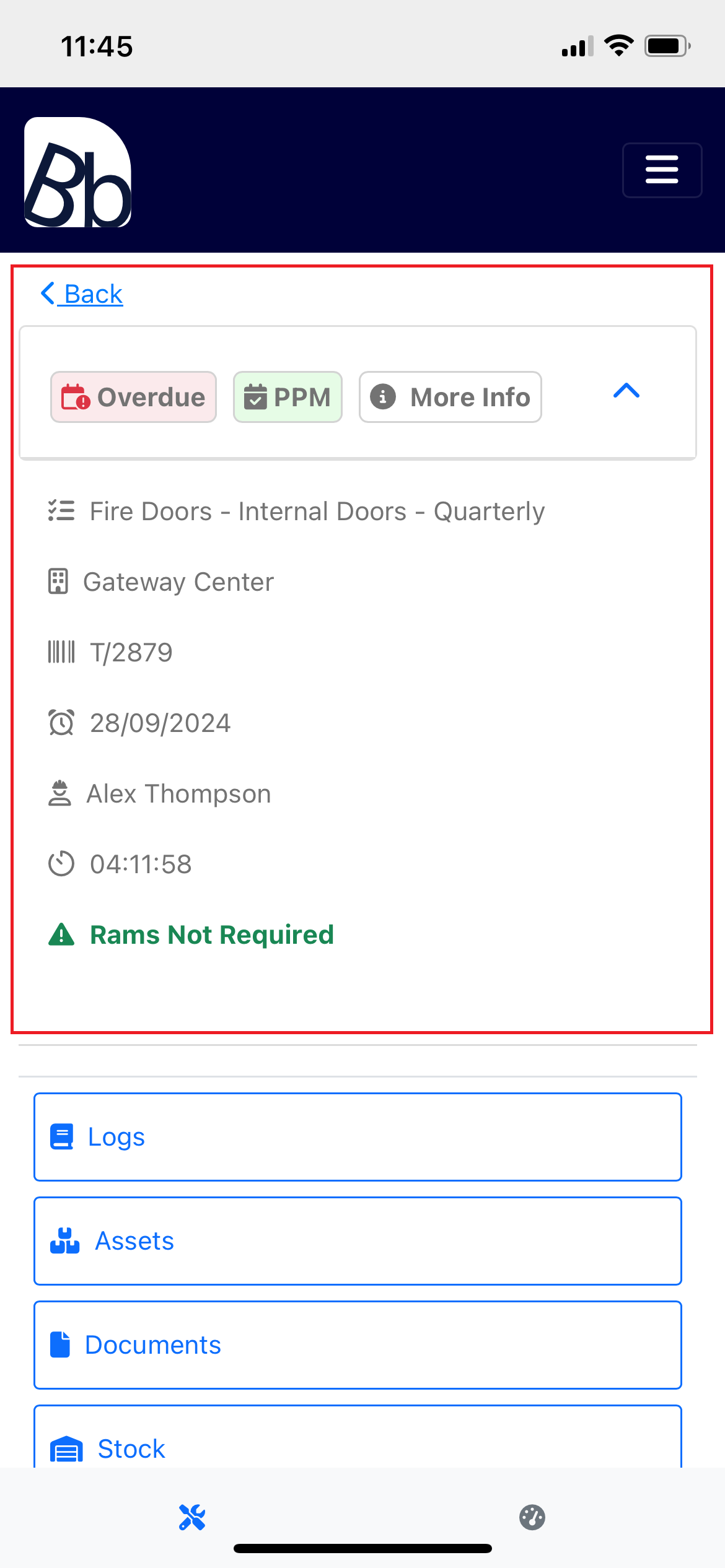 Task Information Card