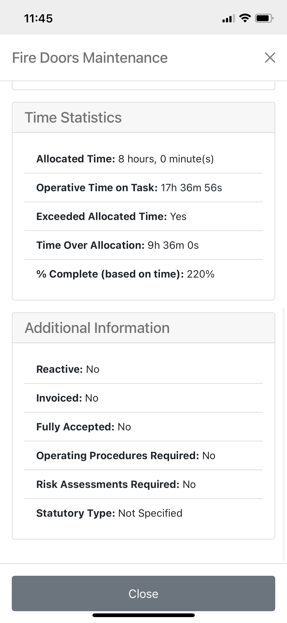 Additional Information View